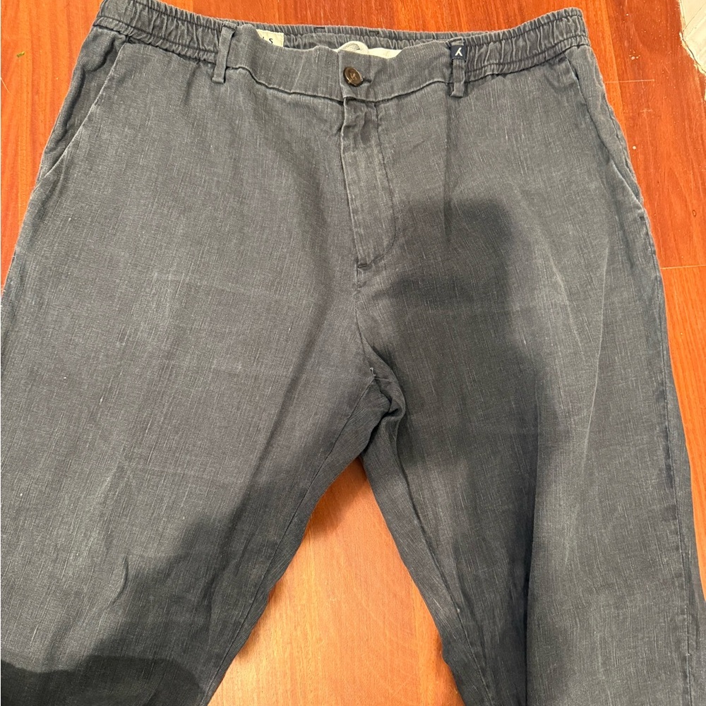 Men’s Italian Linen Gray Casual Pants Size 52 (Italian) New Without Tags